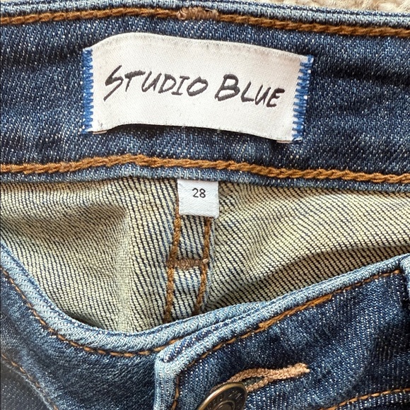 Stylish Dark Blue Flare Jeans - Picture 2 of 3